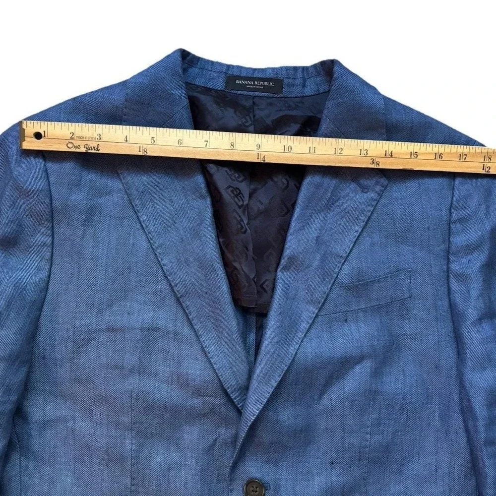 Banana Republic Navy Blue Linen-Blend Sport Coat